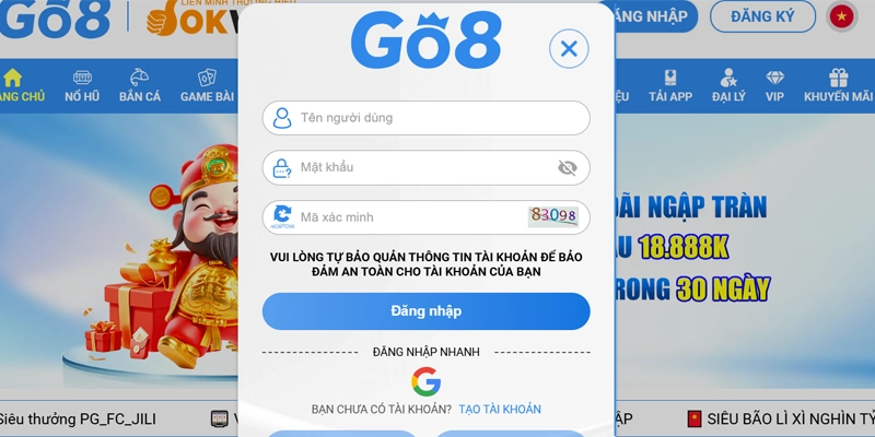 Hướng Dẫn Go8 - Chuyên Mục Thông Tin Hữu Ích, Quan Trọng 10 Đăng nhập Go8
